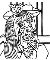 Art Therapy coloring page Weeping Woman