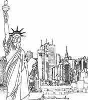Kolorowanka Nowy Jork i Statua Wolności