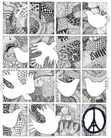 Art Therapy coloring page Doves of peace for Paris