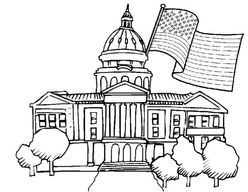 Art Therapy coloring page US Presidential Election : White House 6