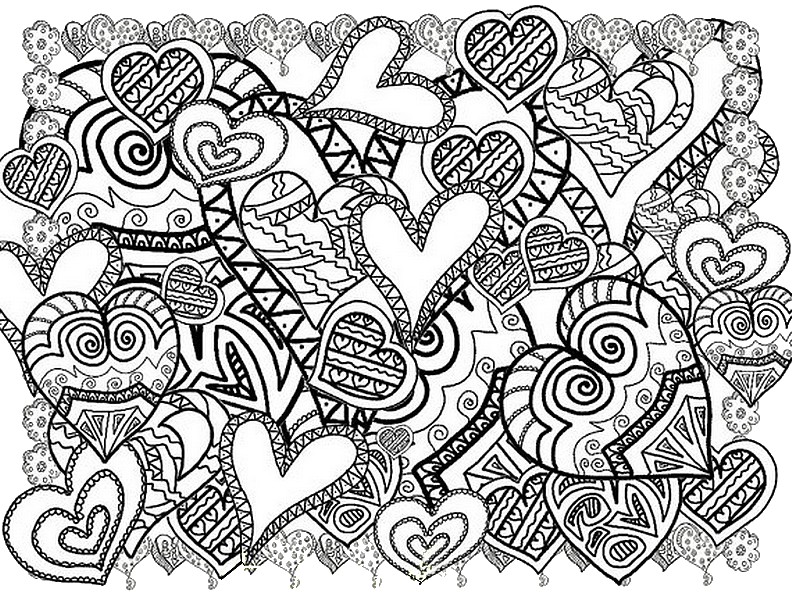 valentine day coloring pages for adults - photo #47