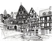 Art Therapy coloring page Village in Germany