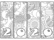 Art Therapy coloring page New year card 2020
