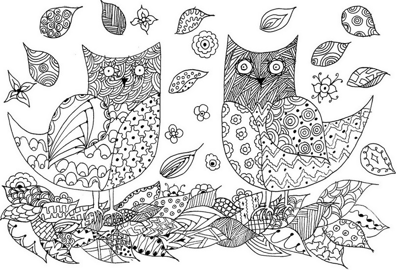 zentangle owl coloring pages - photo #25