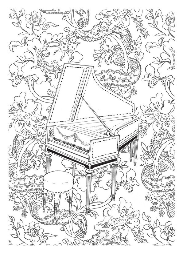 Art Therapy coloring page Music : Harpsichord 4