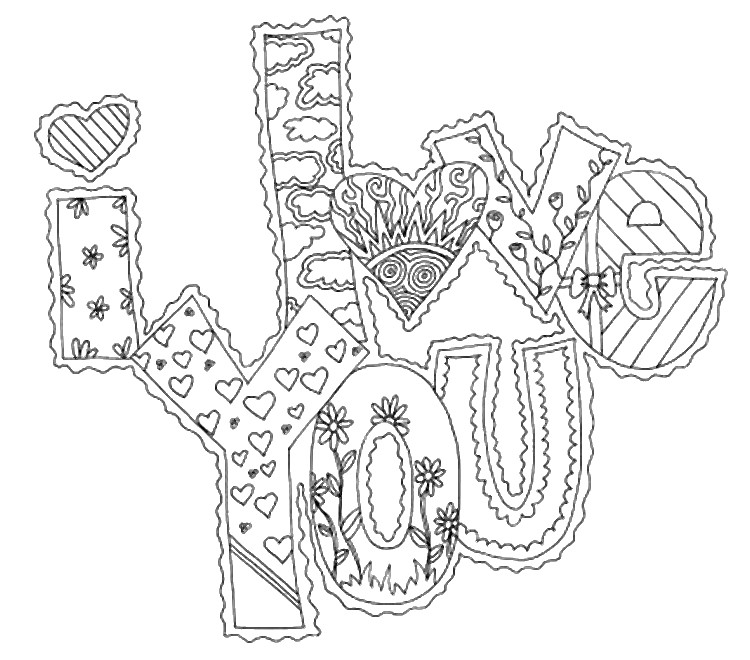 i love you coloring pages for adults - photo #6