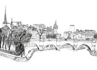 Art Therapy coloring page The Pont-Neuf bridge