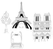 Art Therapy coloring page Eiffel tower and Our Lady of Paris