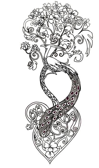 Art Therapy coloring page Tattoos : Tattoo: bird 11