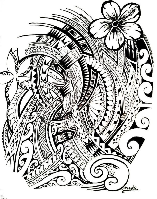 tattoo flower designs coloring pages - photo #36