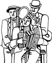 Art Therapy coloring page Three musicians