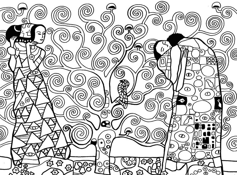 art therapy coloring page gustav klimt 7