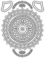 Desenho para colorir anti stress Mandala oriental