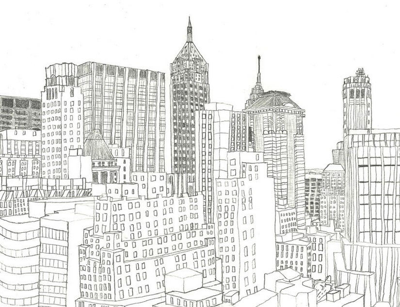 Dibujo para colorear relajante New-York 13