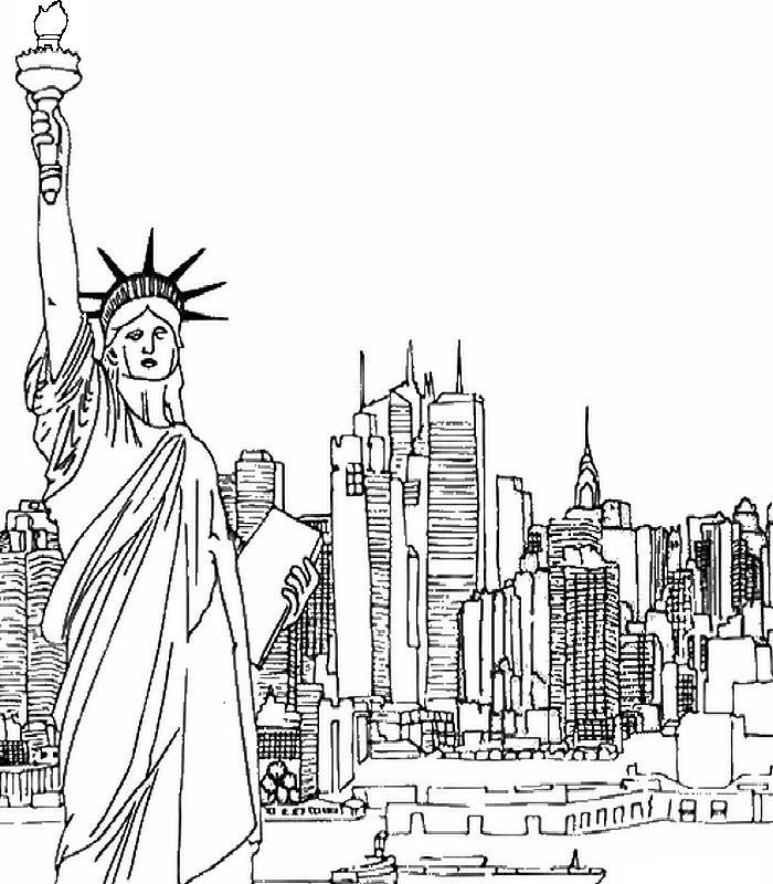 Dibujo para colorear relajante New-York 8