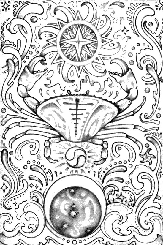 Art Therapy coloring page Astrology : Cancer 3