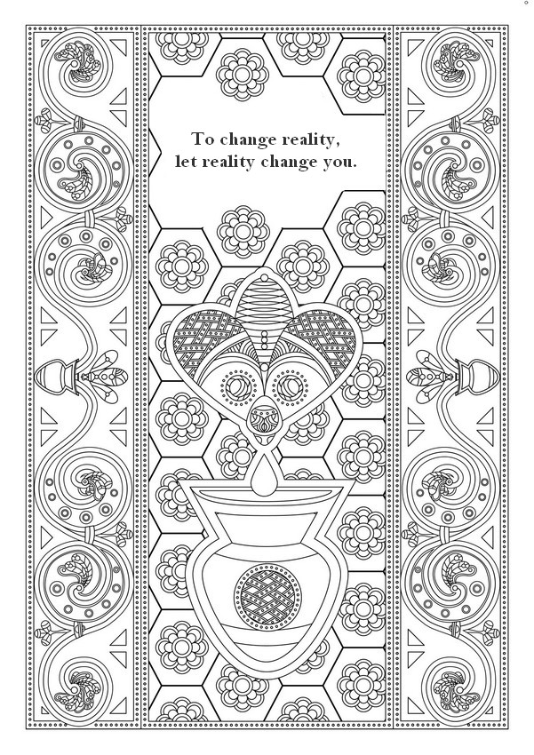 Art Therapy coloring page Zen quotes : To change reality, let reality