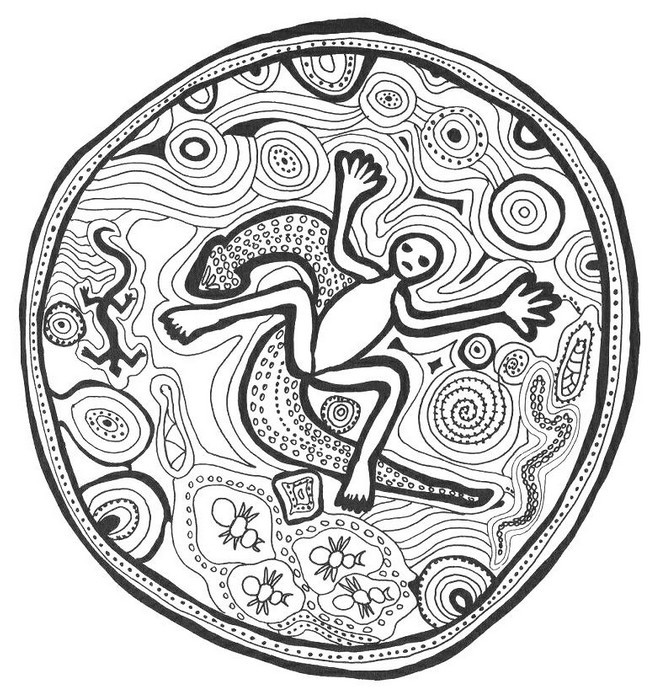 Download Art Therapy coloring page Aboriginal art 12