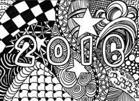 Coloriage anti-stress Meilleurs voeux pour 2016