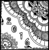 Desenho para colorir anti stress Feliz 2016