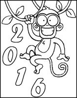 Coloriage anti-stress 2016 : Année du singe