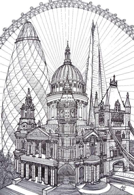 Art Therapy coloring page London : London 1