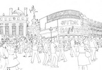 Ausmalen als Anti-Stress Piccadilly Circus