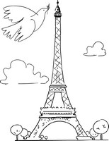 Coloriage anti-stress Colombe de la paix pour Paris