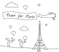 Coloriage anti-stress Pour la paix à Paris