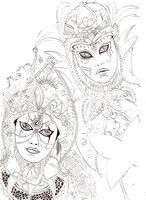 Coloriage anti-stress Carnaval de Venise