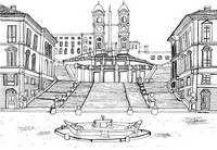 Dibujo para colorear relajante Piazza di Spagna