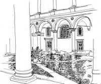 Disegno da colorar antistress Cortile