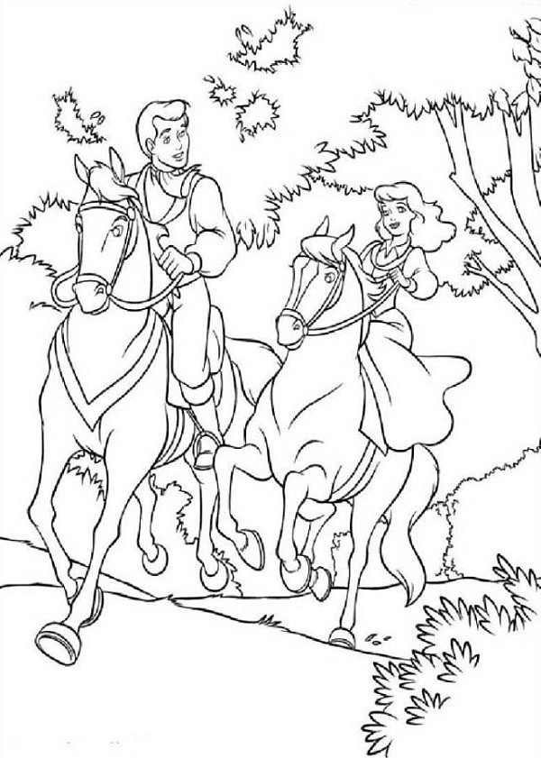 Desenho de Princesa e cavalo para Colorir - Colorir.com