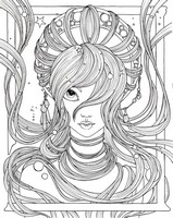 Art Therapy coloring page Princess's face