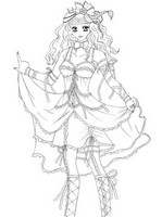 Art Therapy coloring page Manga princess