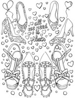 Coloriage anti-stress Sandales et chaussures à talon