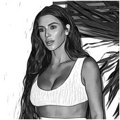 Disegno da colorar antistress Kim Kardashian