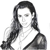 Dibujo para colorear relajante Kim Kardashian