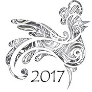 Disegno da colorar antistress Anno del Gallo 2017