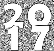 Coloriage anti-stress Bonne Année 2017