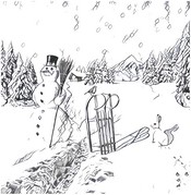 Coloriage anti-stress Bonhomme de neige