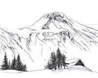 Disegno da colorar antistress Montagne innevate