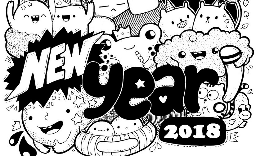 Art Therapy coloring page New Year 2018