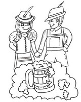 Coloriage anti-stress Oktoberfest - Fête de la bière