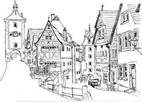 Coloriage anti-stress Rothenburg