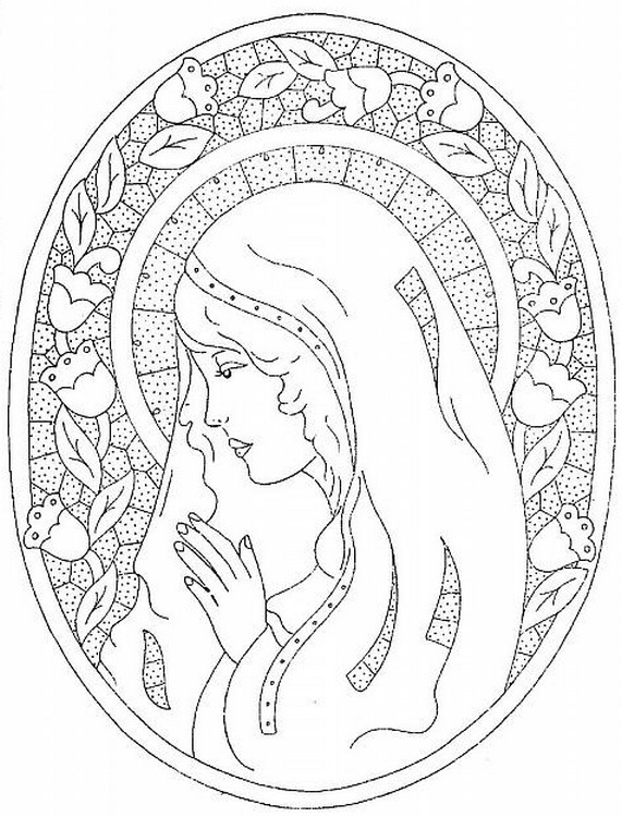 Disegno Da Colorar Antistress Vergine Maria Santa Vergine 9