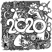 Coloriage anti-stress 2020 Année du rat