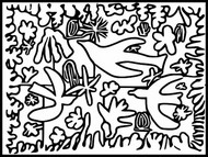 Coloriage anti-stress Polynésie, la mer