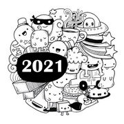 Disegno da colorar antistress Doodle 2021