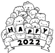 Coloriage anti-stress Happy 2022